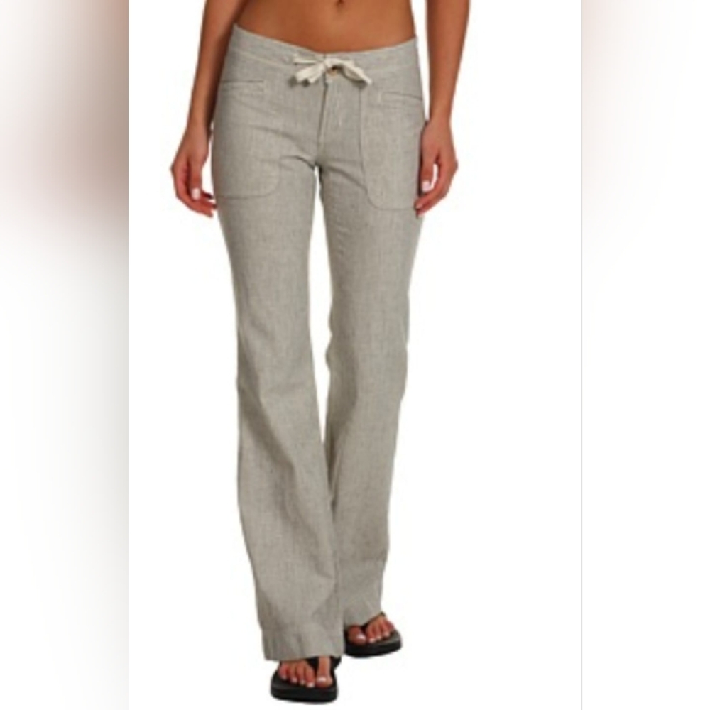 NWT The North Face Womens Larison Pants Size 8 Reg Stripe Linen Blend Wide Leg